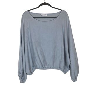 Bryn walker blue cotton dolman blouse